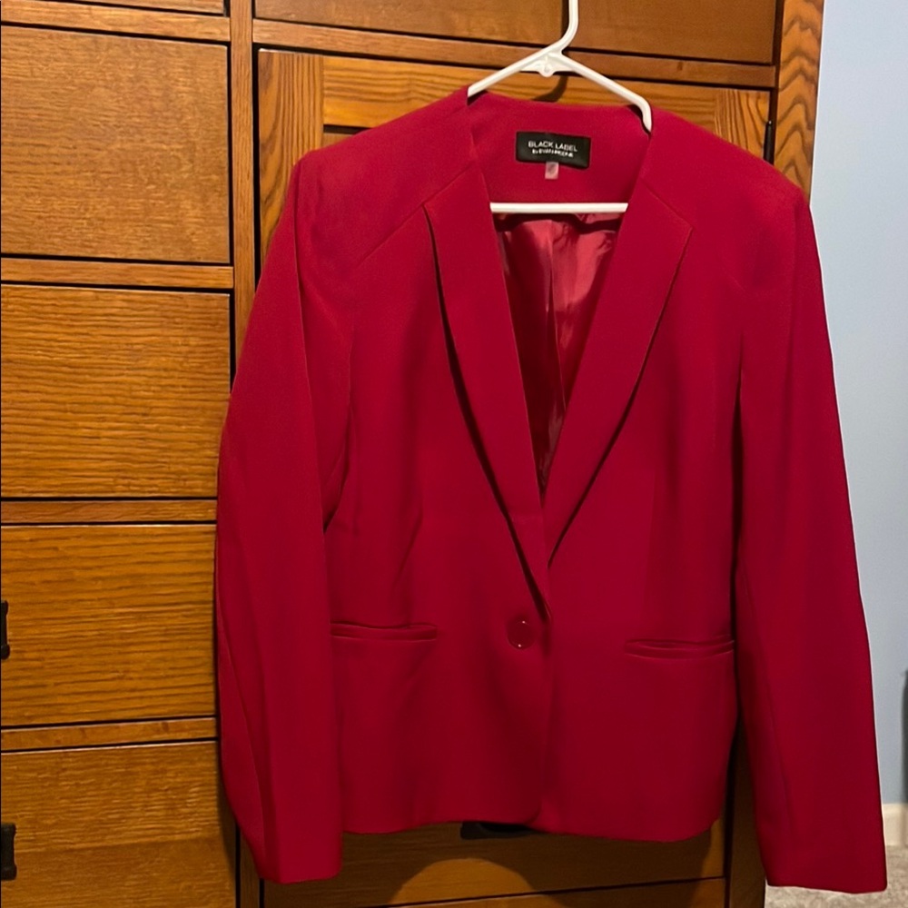 Black Label Red Blazer Structured Tailoring